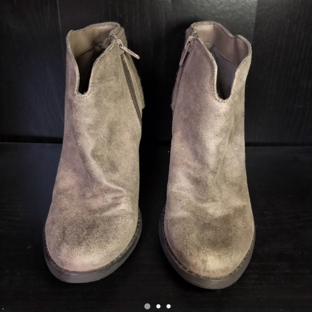 Carlos Santana Suede Booties with Braid Detail